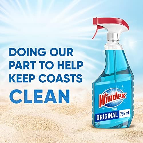 Windex Original Blue Glass And Window Cleaner Bottles Made From 100% Recycled Plastic 765mL
