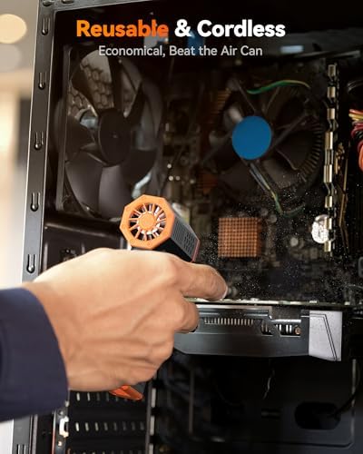 WOLFBOX MF50 Electric Air Duster-110000RPM Super Power Cordless Air Duster 3-Gear Adjustable Mini Blower With Rechargeable Battery Dust Blower For Computer Keyboard House Outdoor And Car