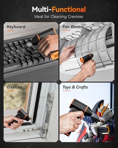 WOLFBOX MF50 Electric Air Duster-110000RPM Super Power Cordless Air Duster 3-Gear Adjustable Mini Blower With Rechargeable Battery Dust Blower For Computer Keyboard House Outdoor And Car