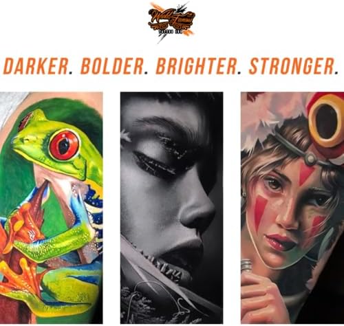 World Famous Tattoo Ink - 7 Color Simple Tattoo Kit - Professional Tattoo Ink In Color Assortment Includes White Tattoo Ink - Skin-Safe Permanent Tattooing & Non-Toxic (0.5 Oz Each)