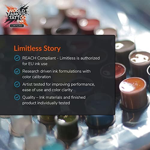 World Famous Tattoo Ink Limitless - Dark Pink 2 - Professional Tattoo Ink & Tattoo Supplies - Skin-Safe Permanent Tattooing In Bold Shades & Non-Toxic (1 Oz)