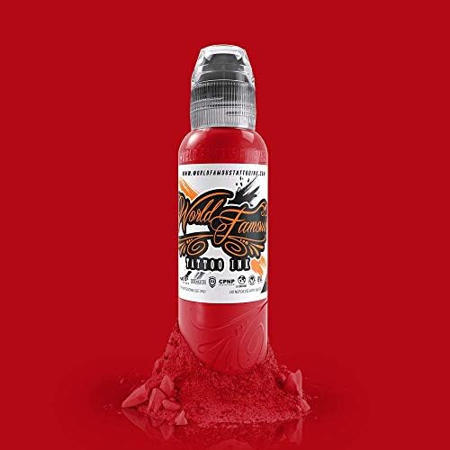 World Famous Tattoo Ink - Sailor Jerry Red Tattoo Ink - Professional Tattoo Ink & Tattoo Supplies - Skin-Safe Permanent Tattooing In Bold Shades & Non-Toxic (1 Oz)