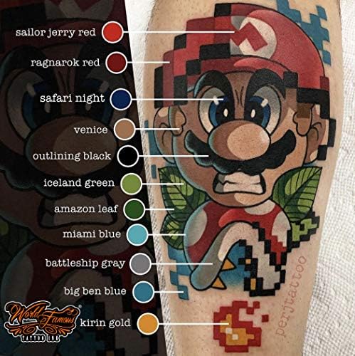 World Famous Tattoo Ink - Sailor Jerry Red Tattoo Ink - Professional Tattoo Ink & Tattoo Supplies - Skin-Safe Permanent Tattooing In Bold Shades & Non-Toxic (1 Oz)