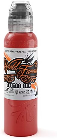 World Famous Tattoo Ink - Sailor Jerry Red Tattoo Ink - Professional Tattoo Ink & Tattoo Supplies - Skin-Safe Permanent Tattooing in Bold Shades & Non-Toxic (1 oz)