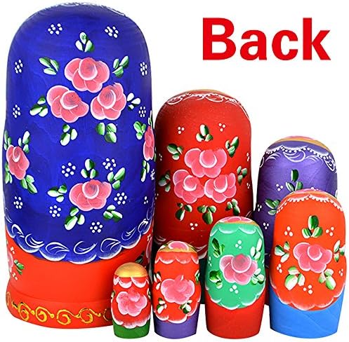 YAKELUS Professional Russian Nesting Dolls Russian Dolls Matryoshka Doll Russian Dolls For Kids For Adults 7 Piece Set Handmade 0701