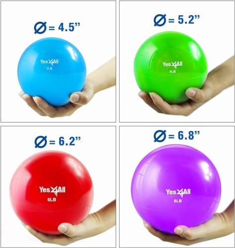 Yes4All Toning Ball - Soft Weighted Medicine Ball Weighted Balls For Fitness Yoga Pilates Ball 2-10lbs With Multi Colors Available