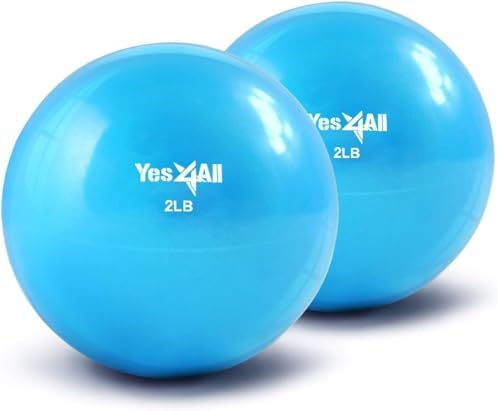 Yes4All Toning Ball - Soft Weighted Medicine Ball Weighted Balls for Fitness Yoga Pilates Ball 2-10lbs with Multi Colors Available