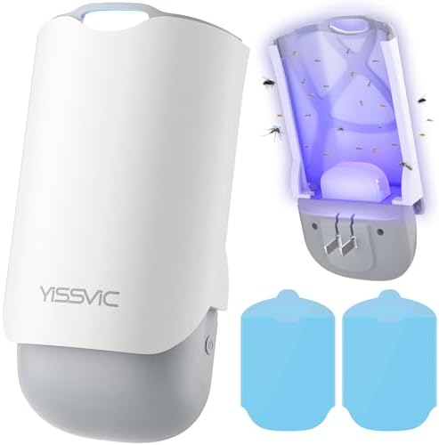 YISSVIC Flying Insect Trap Indoor Plug-in Fruit Fly Trap for Gnat Moth Mosquito Bug Zapper Trap Indoor Kitchen Home