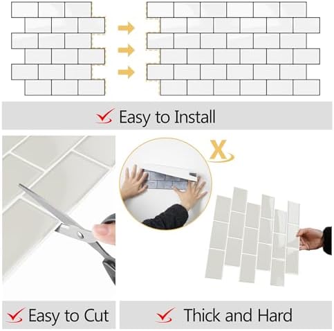 Yoillione Peel And Stick Backsplash For Kitchen: Self Adhesive Wall Tiles For Bathroom - 10 Sheets Vinyl Back Splash Tile Waterproof Light Coffee