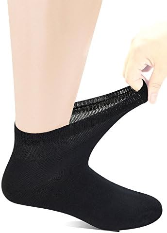 Yomandamor 6 Pairs Men's Bamboo Seamless Non-binding Ankle Diabetic Socks 10-13 …