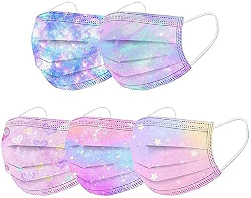 YUGYUJ 50Pcs Kids Face Mask Childrens 3 Ply Non-Woven Protective Breathable Kids Face Mask for Boys Girls Outdoor School