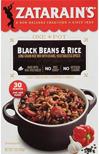 Zatarain's Black Beans and Rice Mix 7 Ounces - Pack of 4