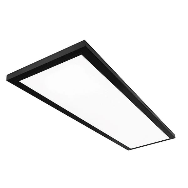 Commercial Electric 1 ft. x 4 ft. 4000 Lumens Dimmable Matte Black Integrated LED Flat Panel Ceiling Flush Mount Fixture Selectable 5CCT