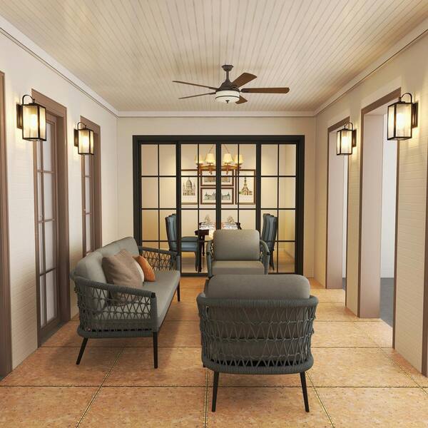 Pia Ricco 1-Light Matte Black Not Solar Outdoor Wall Lantern Waterproof Fixture With Clear Glasses (4-Pack)