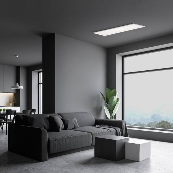 Commercial Electric 1-Pack 1 Ft. X 4 Ft. 4000 Lumens Dimmable Integrated LED Flat Panel Ceiling Flush Mount Fixture With Selectable 5CCT