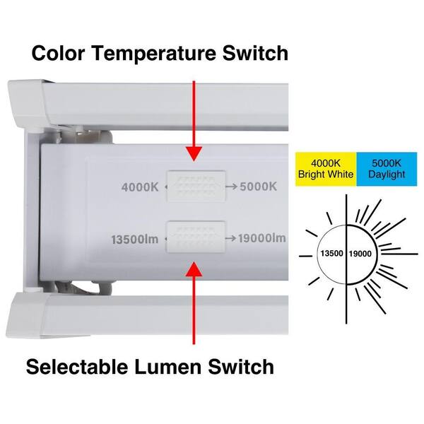 Commercial Electric 1-Pack 15 In. 19000 Lumens 120-277V Dimmable Adjustable Beam Selectable CCT And Lumens Integrated LED High Bay Light