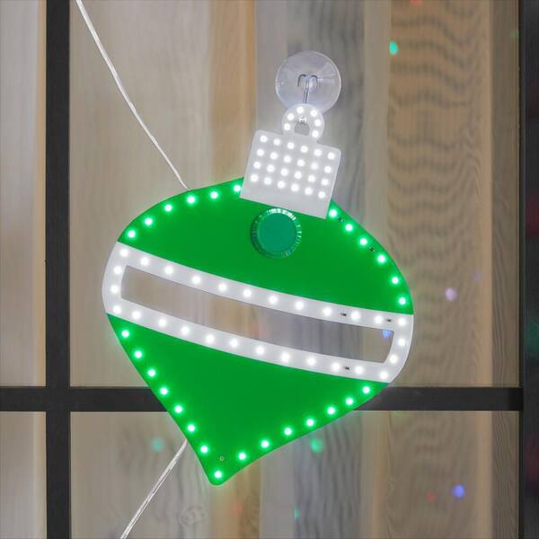 Home Accents Holiday 10 In. 242 Count Christmas Hi-Vibrant Red Green And Blue With White Color LED Ornament (3-Pack)