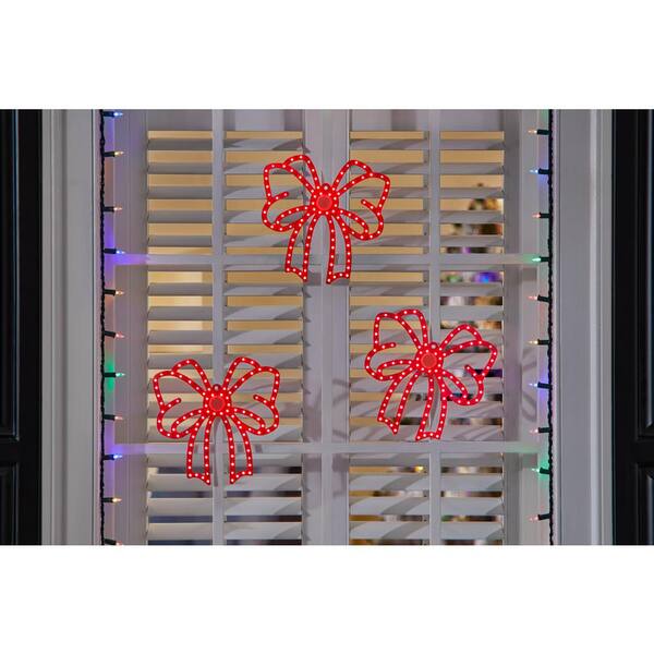 Home Accents Holiday 10 In. Twinkling LED Bows (3-Pack) Y1