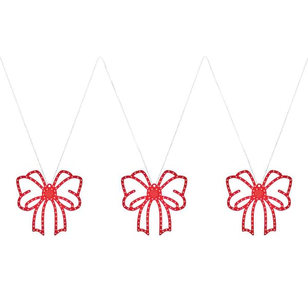 Home Accents Holiday 10 in. Twinkling LED Bows (3-Pack) Y1