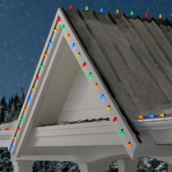 Home Accents Holiday 100 Count Multi-Colored Faceted C9 LED Lights