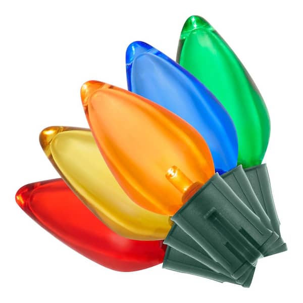 Home Accents Holiday 100 Count Multi-Colored Steady Lit Super-Bright C9 LED Lights