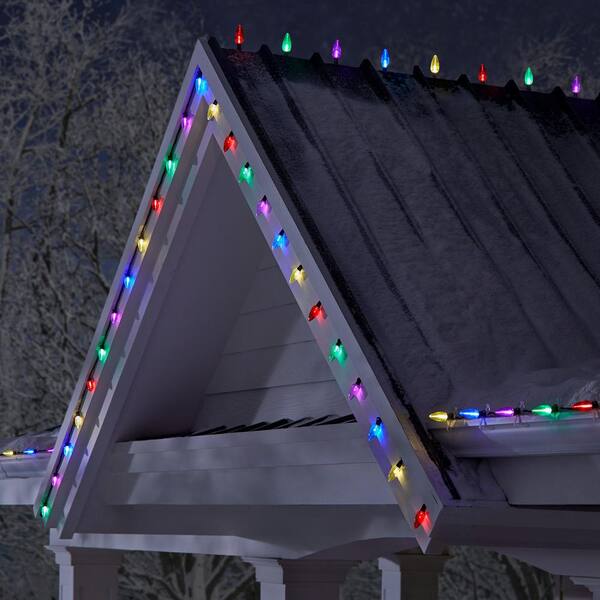 Home Accents Holiday 100 Count Multi-Colored Transparent C9 LED Lights Heavy Duty