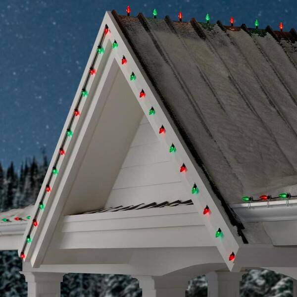 Home Accents Holiday 100 Count Red And Green Steady Lit Super-Bright C9 LED Lights