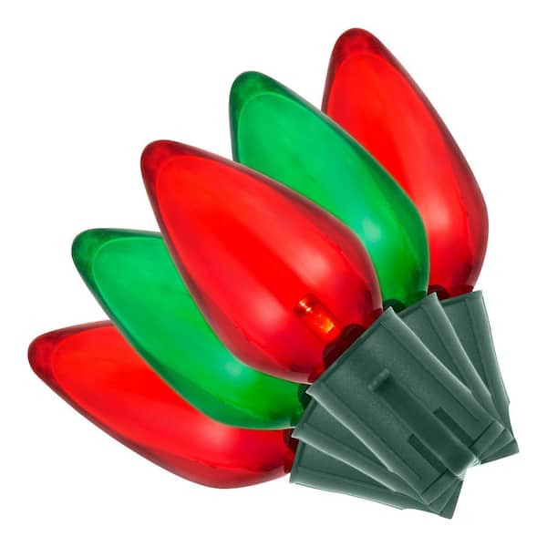 Home Accents Holiday 100 Count Red and Green Steady Lit Super-Bright C9 LED Lights