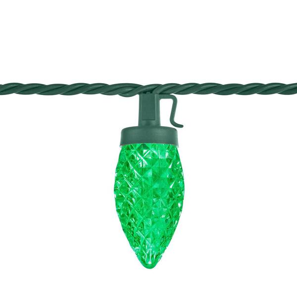 Home Accents Holiday 100 Count Red/Green Faceted C9 LED Lights