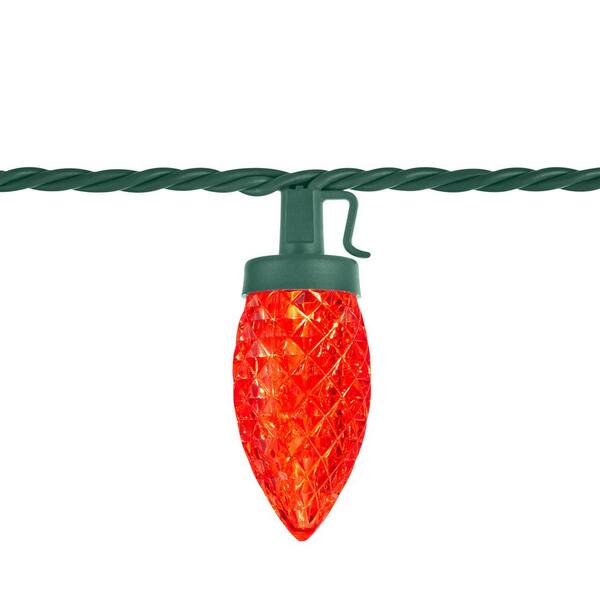 Home Accents Holiday 100 Count Red/Warm White Faceted C9 LED Lights