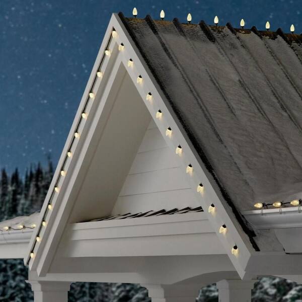 Home Accents Holiday 100 Count Warm White Faceted C9 LED Lights