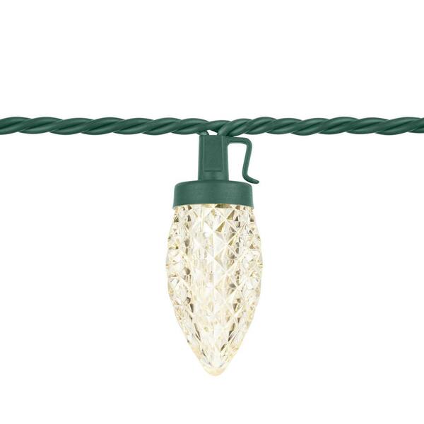 Home Accents Holiday 100 Count Warm White Faceted C9 LED Lights