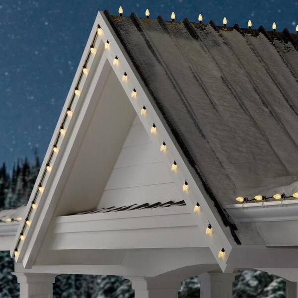 Home Accents Holiday 100 Count Warm White Faceted Steady Lit Super-Bright C9 LED Lights