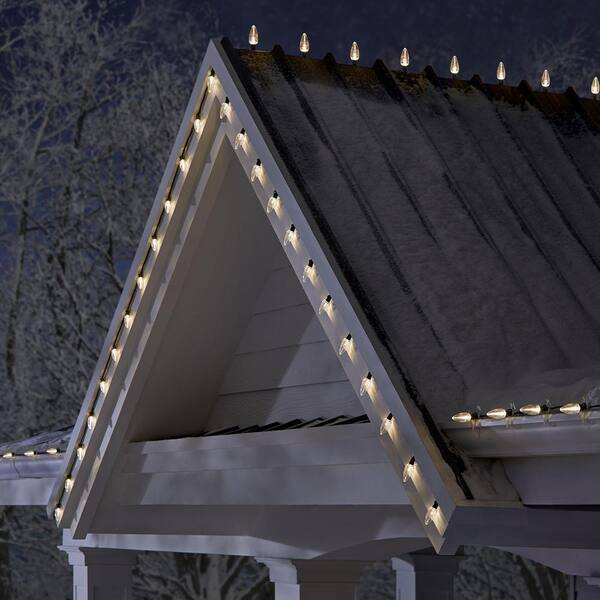 Home Accents Holiday 100 Count Warm White Transparent C9 LED Lights Heavy Duty