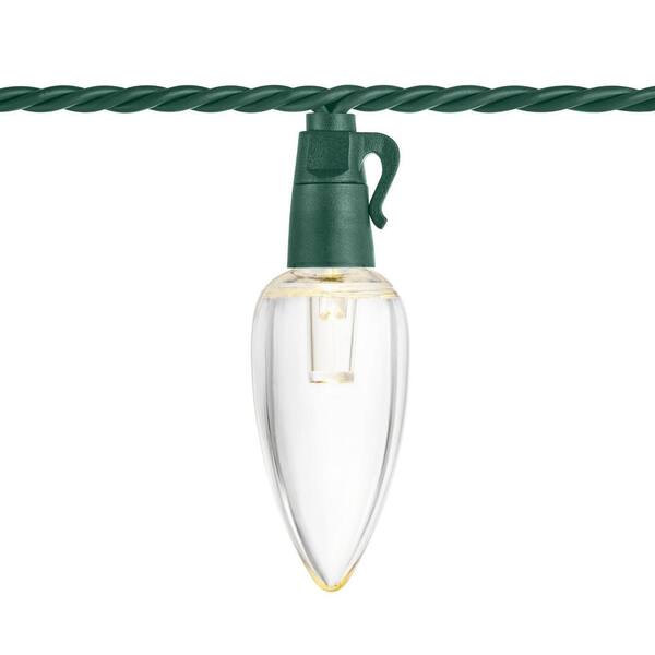 Home Accents Holiday 100 Count Warm White Transparent C9 LED Lights Heavy Duty