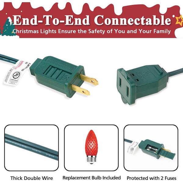 Nordic Hygge 100 Ft. 50 LED Indoor Outdoor String Light For House Roof Patio Tree Multicolor