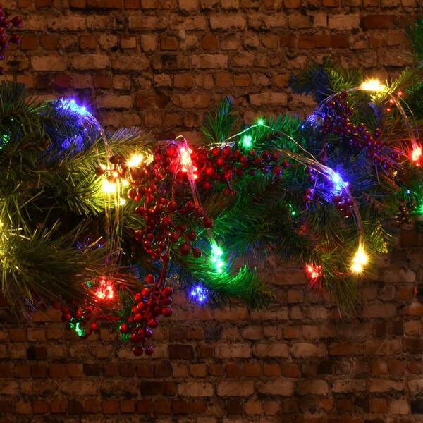 LUMABASE 100-Light LED Battery Operated Multi-Color Multi-Strand Fairy String Lights (Set Of 2)