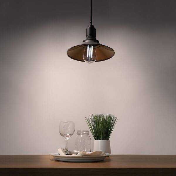 Feit Electric 100-Watt Equivalent ST19 Dimmable Straight Filament Clear Glass E26 Vintage Edison LED Light Bulb Daylight (4-Pack)