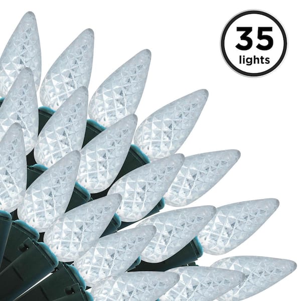 Brite Star 12.25 ft. 35-Count LED C6 Pure White Christmas Lights