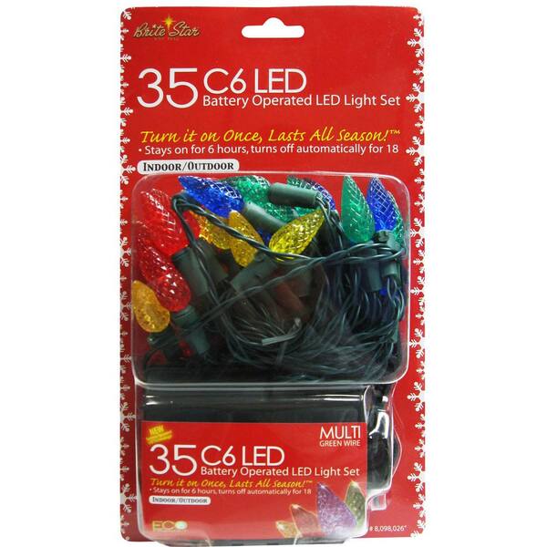 Brite Star 12.33 Ft. 35-Count C6 LED Multi-Color Christmas String Lights