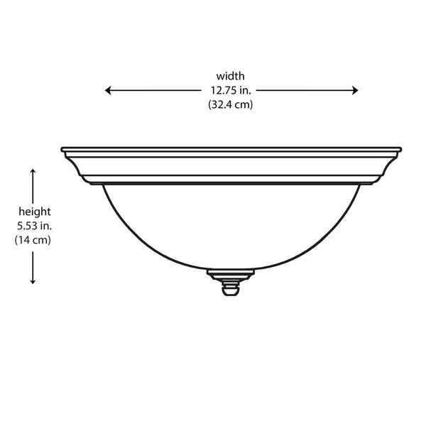 PRIVATE BRAND UNBRANDED 12.75 In. 2-Light Black Flush Mount Ceiling Light Fixture With Frosted Glass Shade (2-Pack)