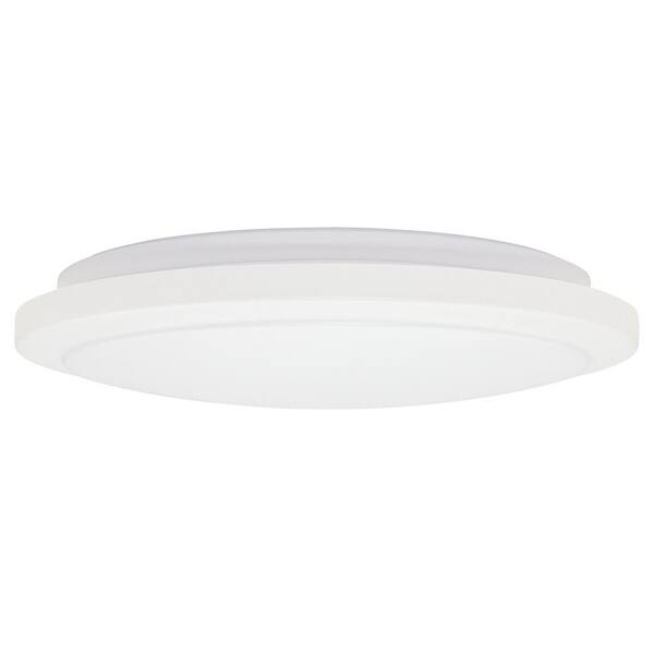 Commercial Electric 12 In. Low Profile LED Flush Mount Round Closet Light Fixture 1100 Lumens 3000K 4000K 5000K Dimmable Hallway Stairwell