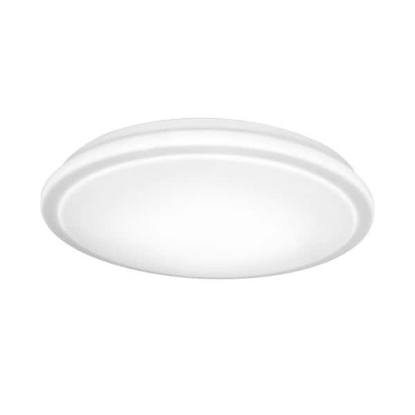Commercial Electric 12 in. Low Profile LED Flush Mount Round Closet Light Fixture 1100 Lumens 3000K 4000K 5000K Dimmable Hallway Stairwell