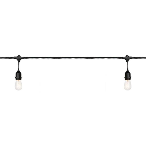 Hampton Bay 12-Light 24 Ft. Indoor/Outdoor Plug-In Incandescent Edison Bulb String Light