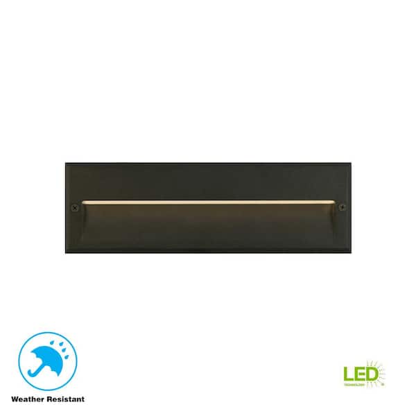 Hampton Bay 122 Lumen 10.6 in. Low Voltage Black Integrated LED Deck Light