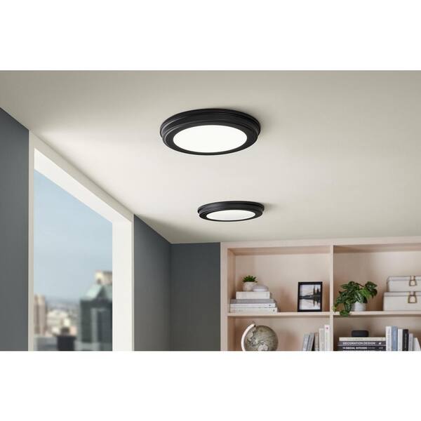 Commercial Electric 13 In. Matte Black Edgelit 3CCT LED Flush Mount (2-Pack)