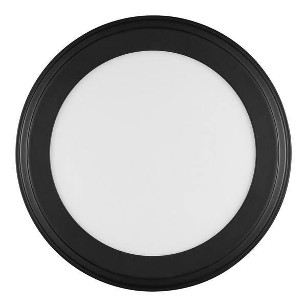 Commercial Electric 13 In. Matte Black Edgelit 3CCT LED Flush Mount (2-Pack)