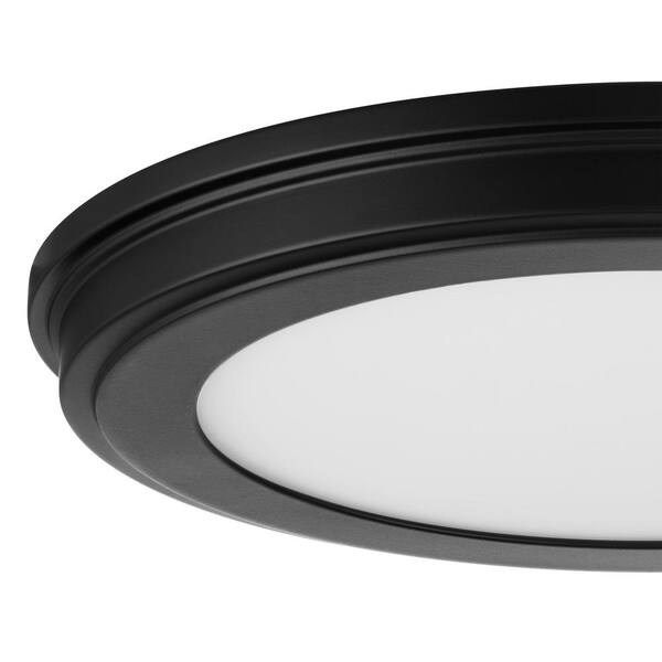 Commercial Electric 13 In. Matte Black Edgelit 3CCT LED Flush Mount (2-Pack)