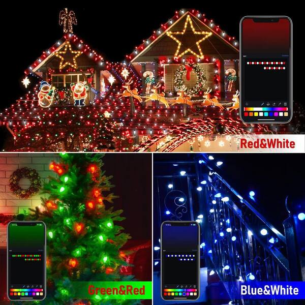 AVATAR CONTROLS 132Ft Smart String Lights 200 LED DIY Extendable C9 Color Changing APP Remote Controlled Timer Waterproof Programmable