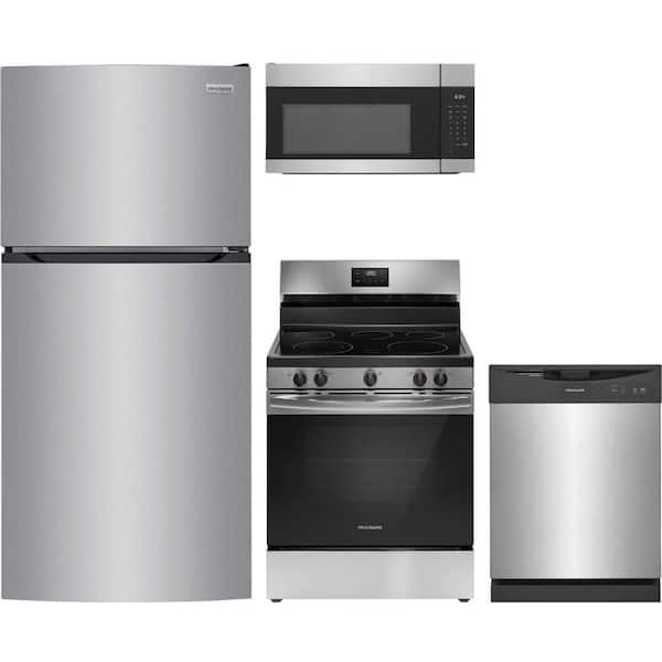 Frigidaire 14 cu. ft. Top Freezer Refrigerator with 5 Burner Freestanding Electric Range and Dishwasher